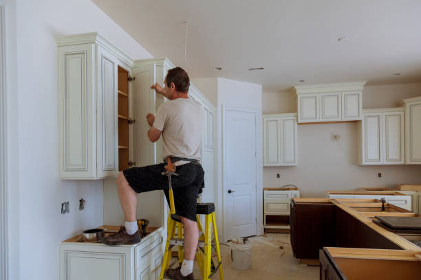 Kitchen island installation in Maple Valley by JMT Kitchen Cabinet